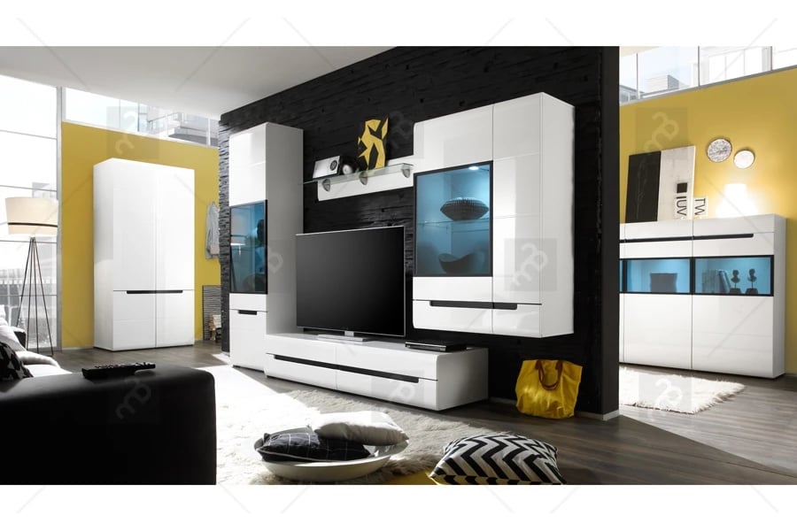 Panel wiszacy Hektor 03 bílá/bílý lesk - Omezená nabídka  Bílý Komplet nábytku 