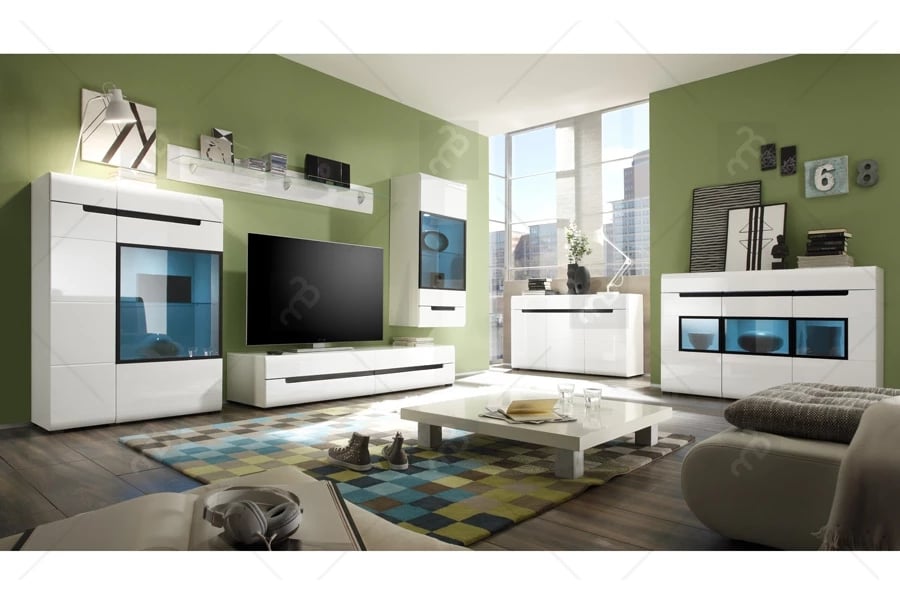 Panel wiszacy Hektor 03 bílá/bílý lesk - Omezená nabídka  Bílý Nábytek 