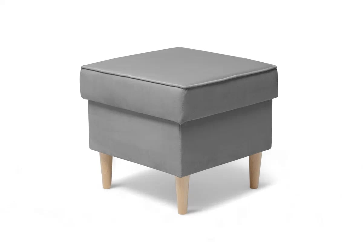 Podnožka křesla ušák Vilano - šedý samet Velluto 16 / nohy buk Podnožka do fotela Ušák Vilano - šedý samet Velluto 16 / Nohy buk