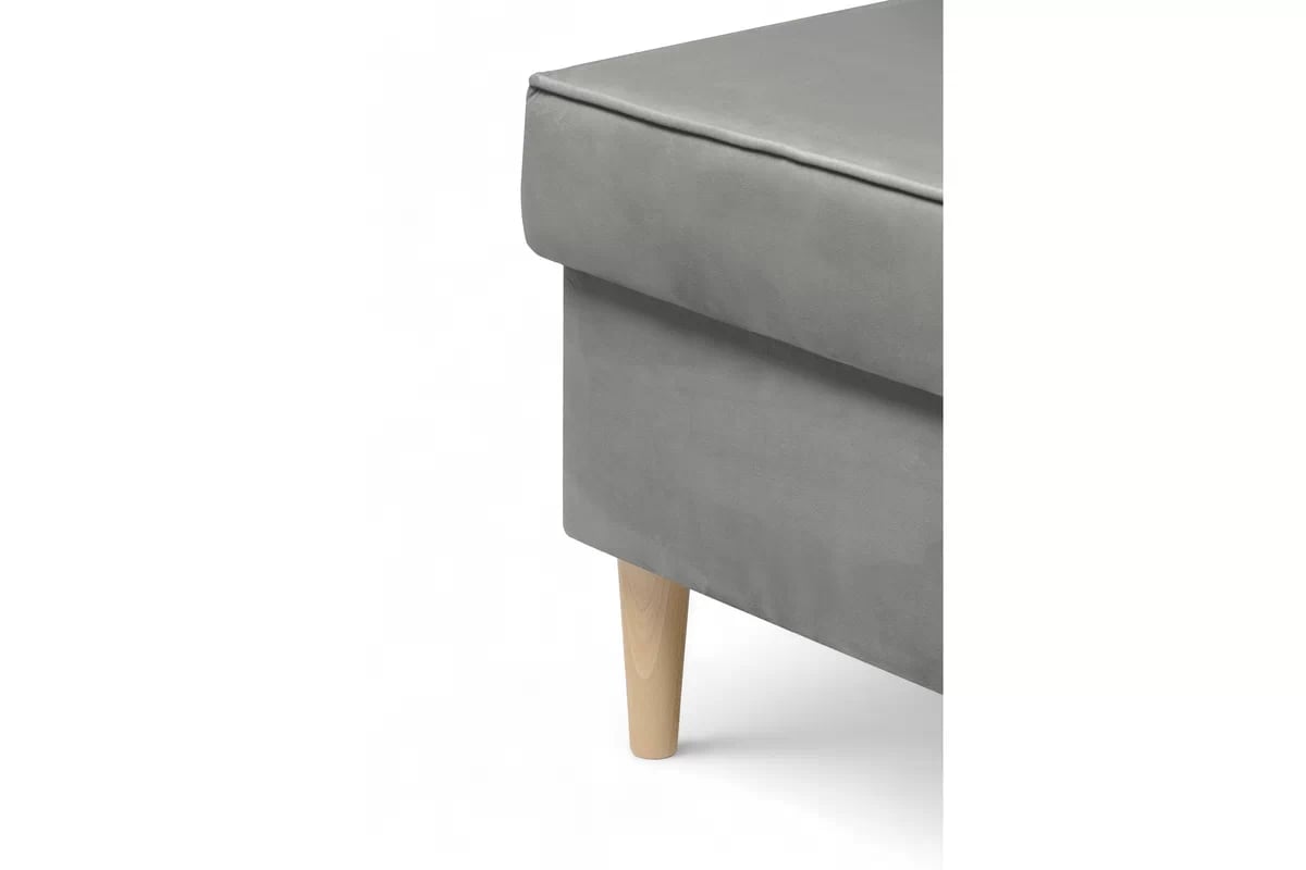 Podnožka křesla ušák Vilano - šedý samet Velluto 16 / nohy buk Podnožka do fotela Ušák Vilano - šedý samet Velluto 16 / Nohy buk