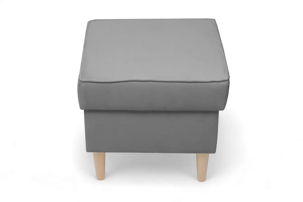 Podnožka křesla ušák Vilano - šedý samet Velluto 16 / nohy buk Podnožka do fotela Ušák Vilano - šedý samet Velluto 16 / Nohy buk