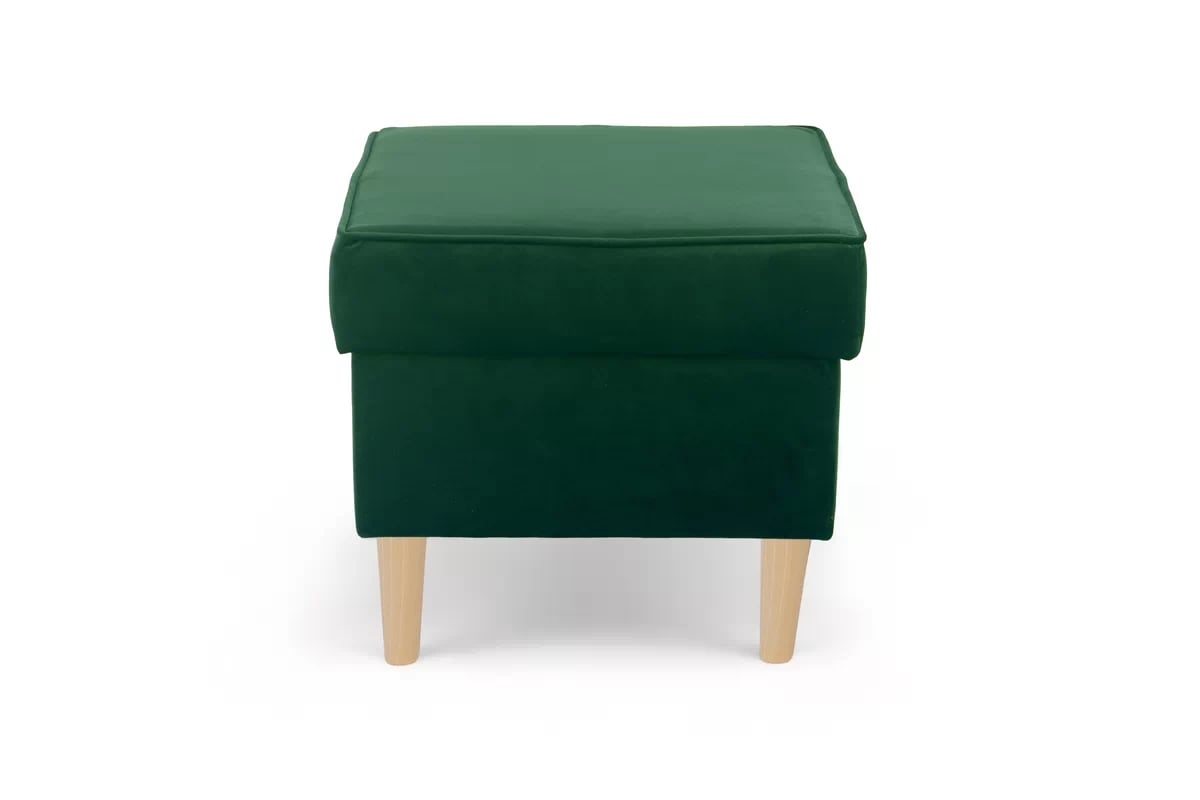 Podnožka křesla ušák Vilano - lahvově zelený samet Bluvel 78 / nohy buk Podnožka do fotela Ušák Vilano - samet w butelkowej zieleni Bluvel 78 / Nohy buk 
