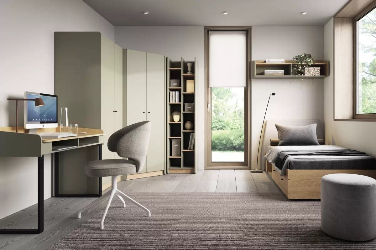 Polica Alessio 125 cm - eukalyptus / dub baltic dune Polica Alessio 11 - 125 cm - eukaliptus / Dub olejowany