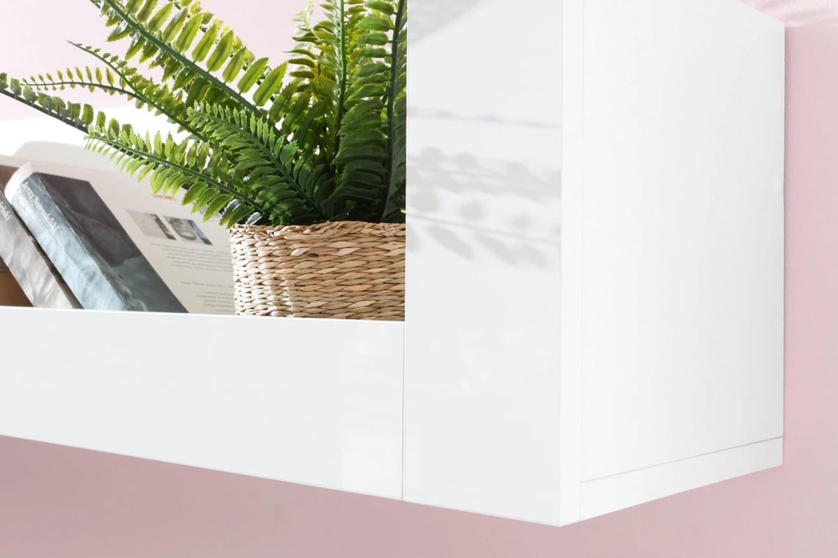 Polica na stenu Bergen 120 cm - biela Polica Bergen 12