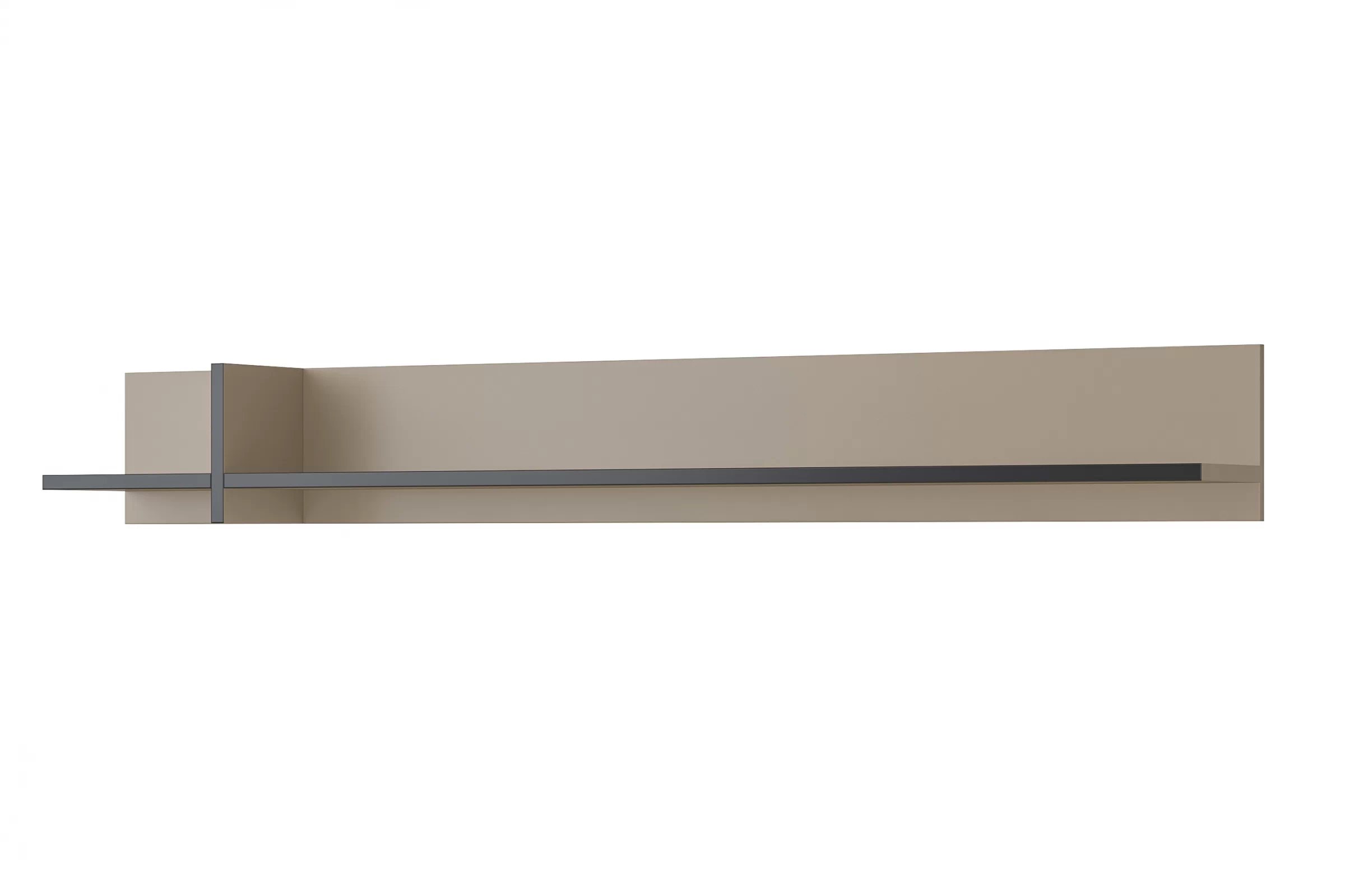 Polica na stenu Cross 180 cm – kašmírová / čierna Polica Gramon 180 - kašmír / Čierny