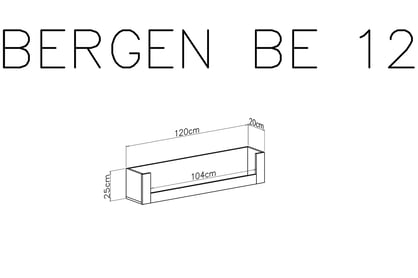 Nástenná polica Ozoli 120 cm - biela Polica závesná Bergen 12 - Biely