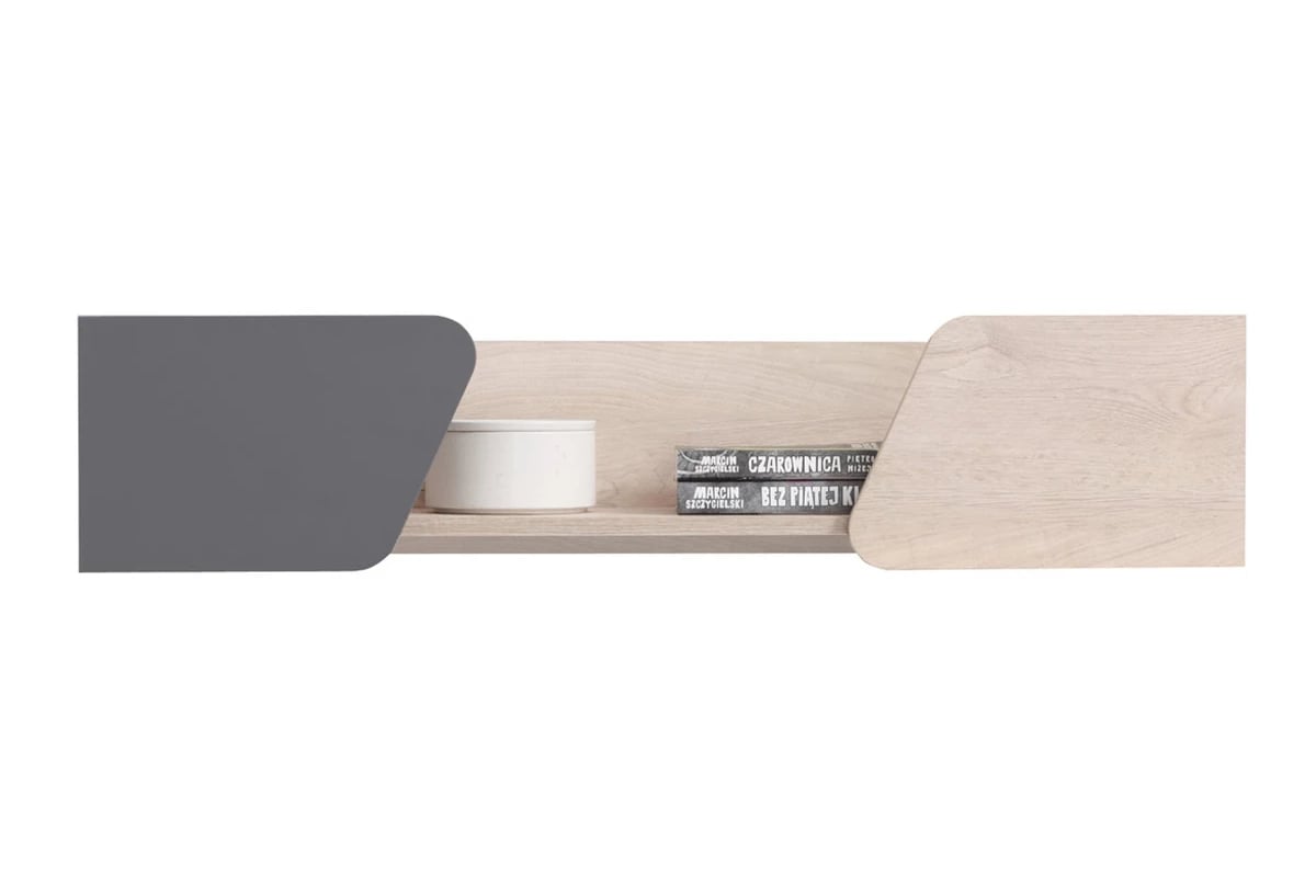 Polica na stenu Ciljo 100 cm - dub / antracytová Polica pre mládež