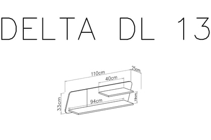 Poliță suspendată Ciljo 110 cm - stejar / antracit Police závěsná Delta DL13 - Dub / antracit