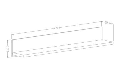 Závěsná police Olin 02 147 cm - appenzeller fichte Police závěsná 