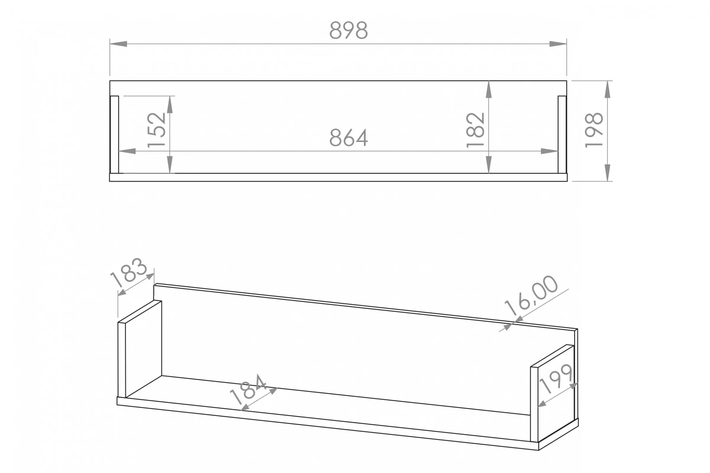 Polica Marla 90 cm - púštny piesok Polica závesná Marla 90 cm - piasek pustyni