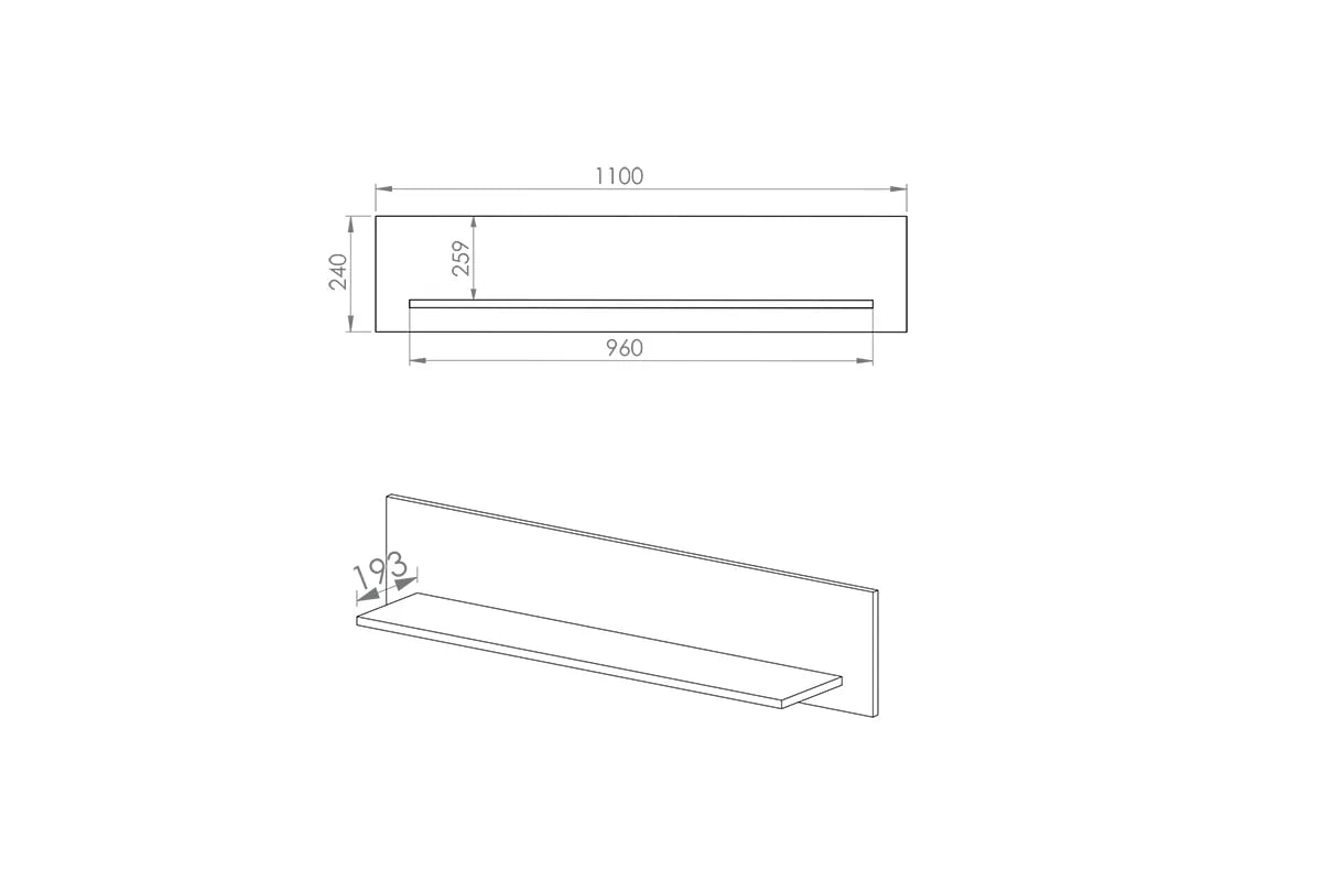 Polica závesná Klarso 22 - 110 cm - Dub artisan Polica do powieszenia