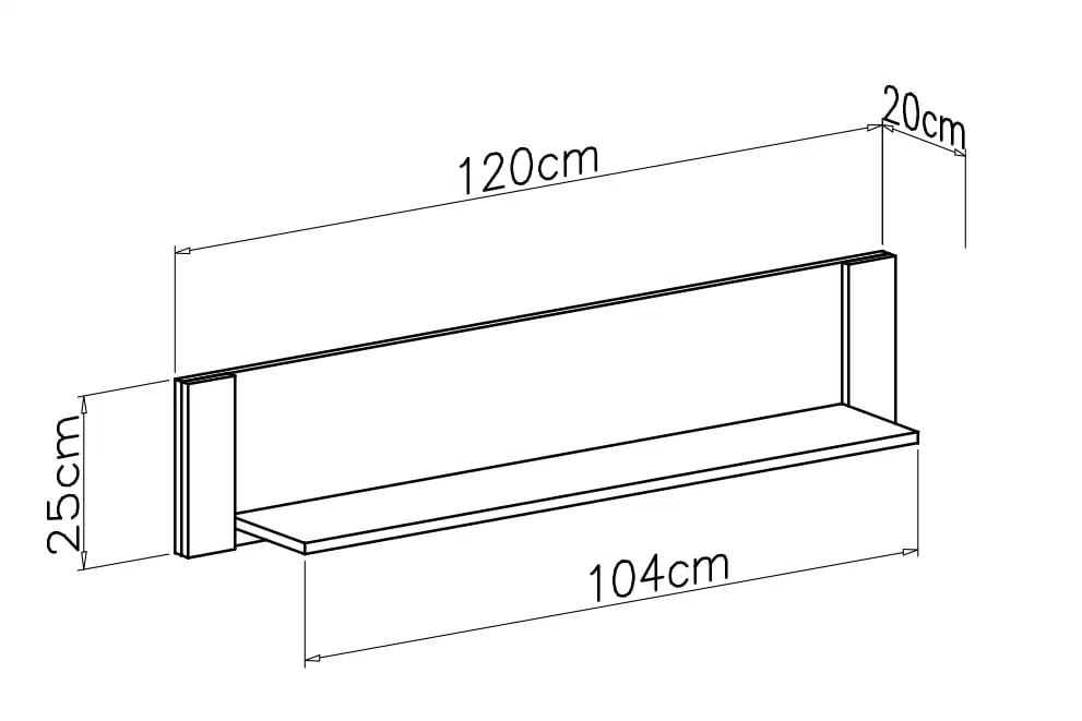 Polica na stenu Bergen 120 cm - biela Polica závesná Ozoli 120 cm - Biely