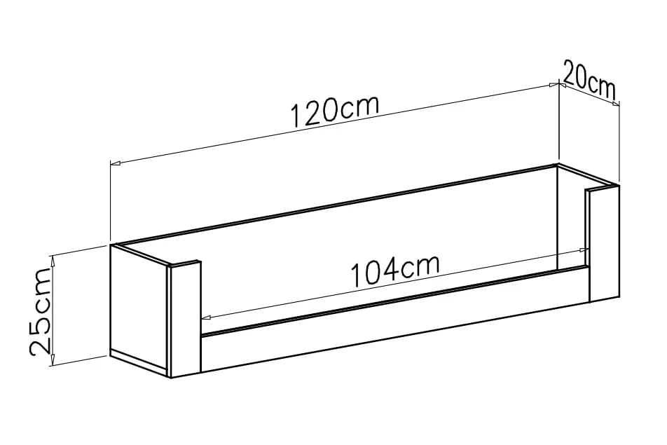 Polica na stenu Bergen 120 cm - biela Polica závesná Ozoli 120 cm - Biely