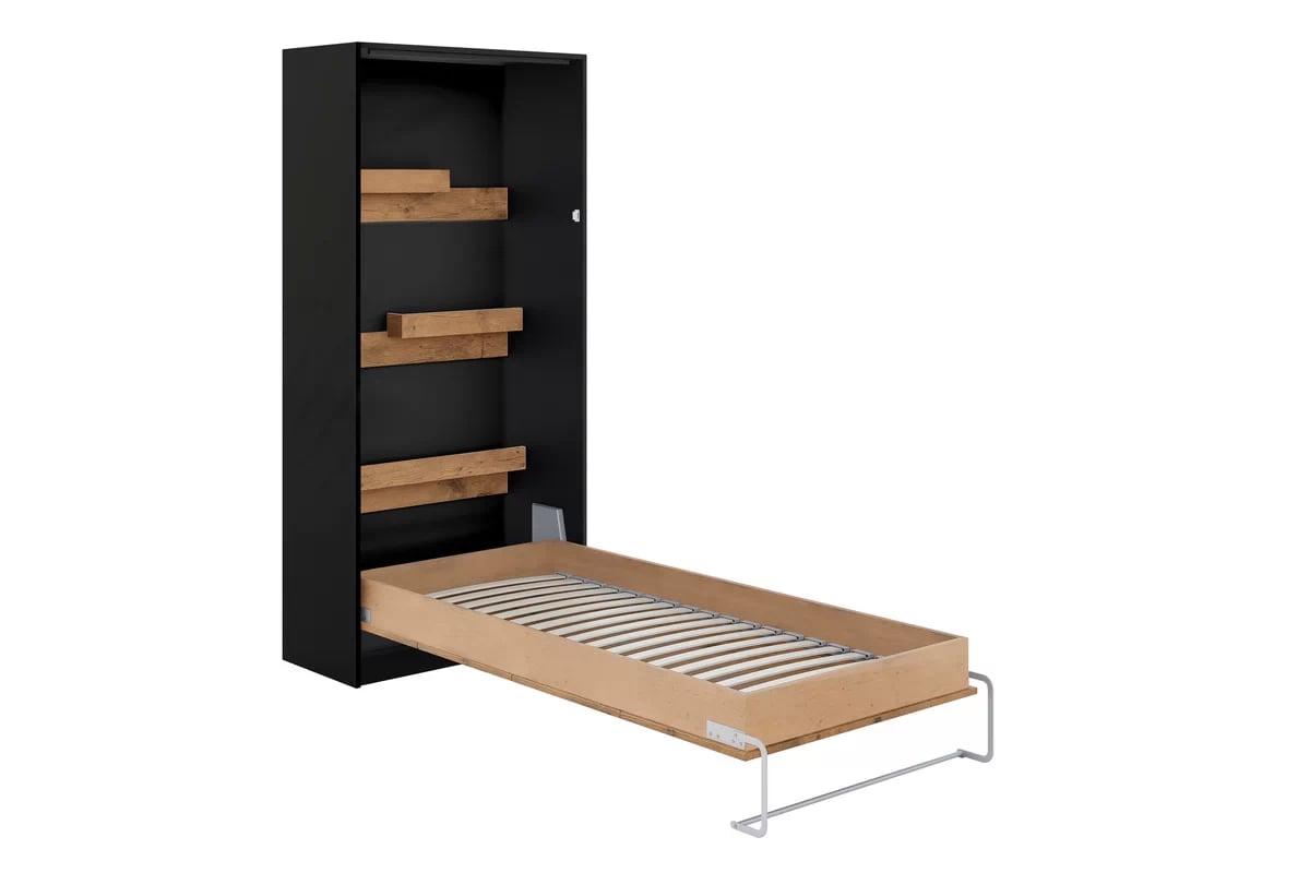 Vertikální sklápěcí postel Loft Basic New Elegance 90x200 cm - černá / dub lancelot Polkotapczan Basic 90x200 vertikální - černá / dub lancelot