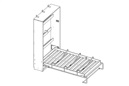 Vertikálna sklápacia posteľ Basic 120x200 - biely mat Schéma nábytku