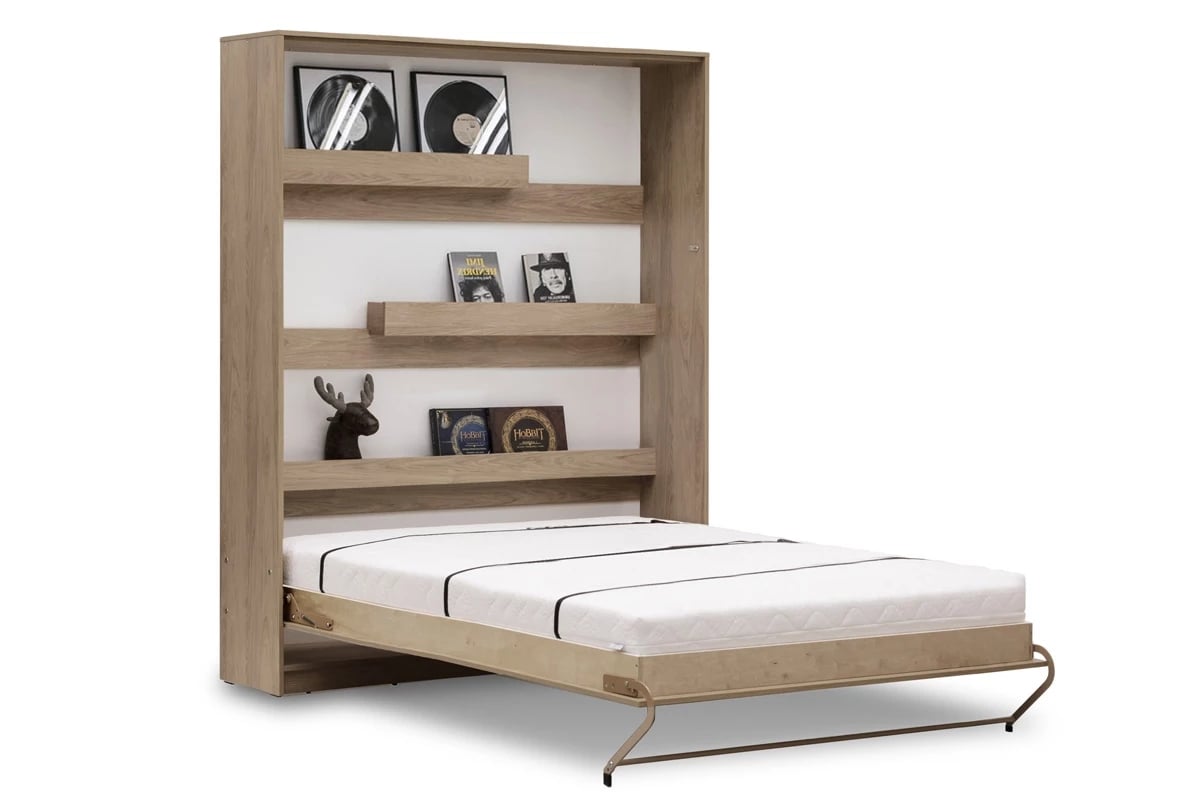 Vertikální sklápěcí postel Basic 140x200 - dub světlý dub sonoma sklápěcí postel sonoma