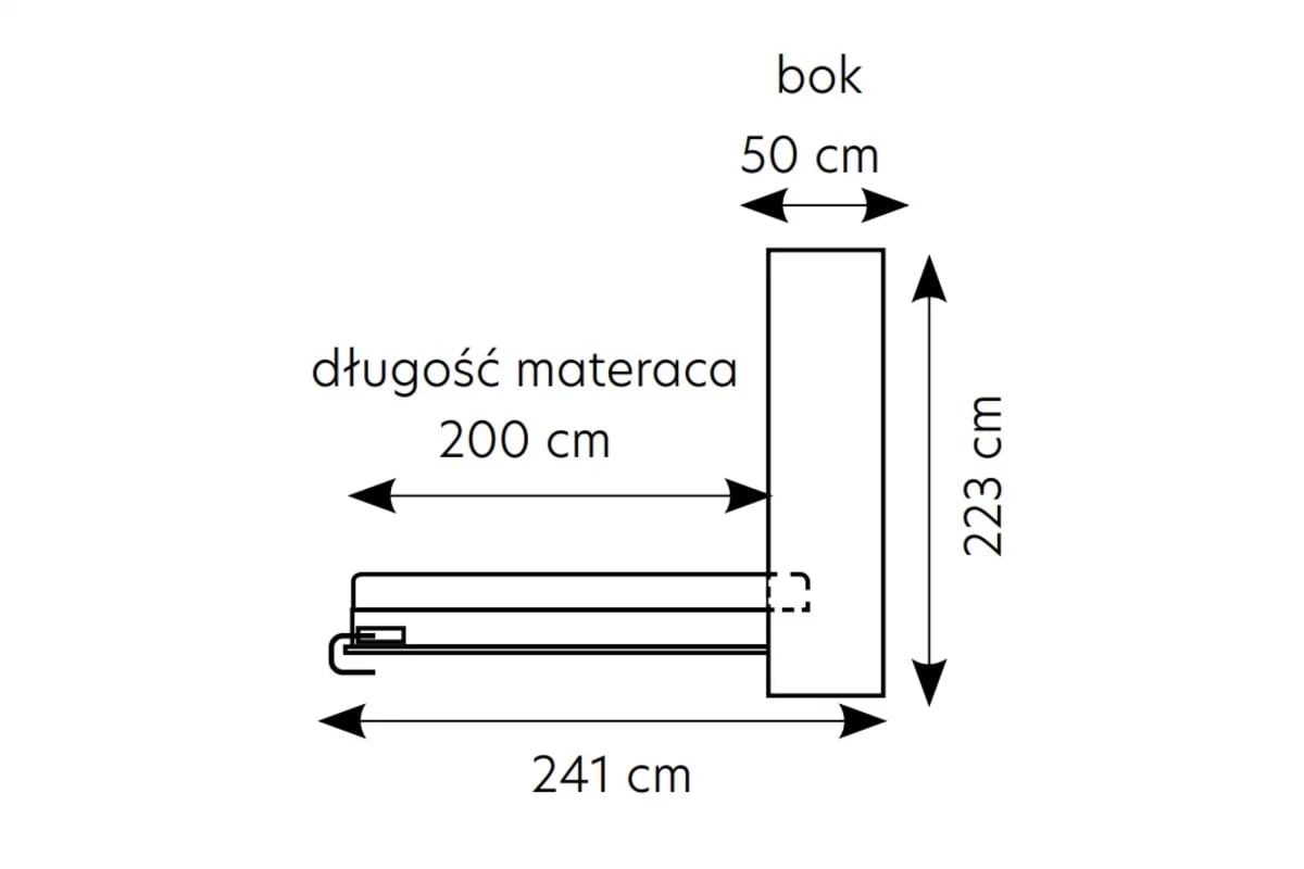 Sklápacia posteľ vertikálna Genius 120x200 s písacím stolom - čierna / dub lancelot Polkotapczan vertikálny Genius 120x200 s písacím stolom - Čierny / Dub lancelot