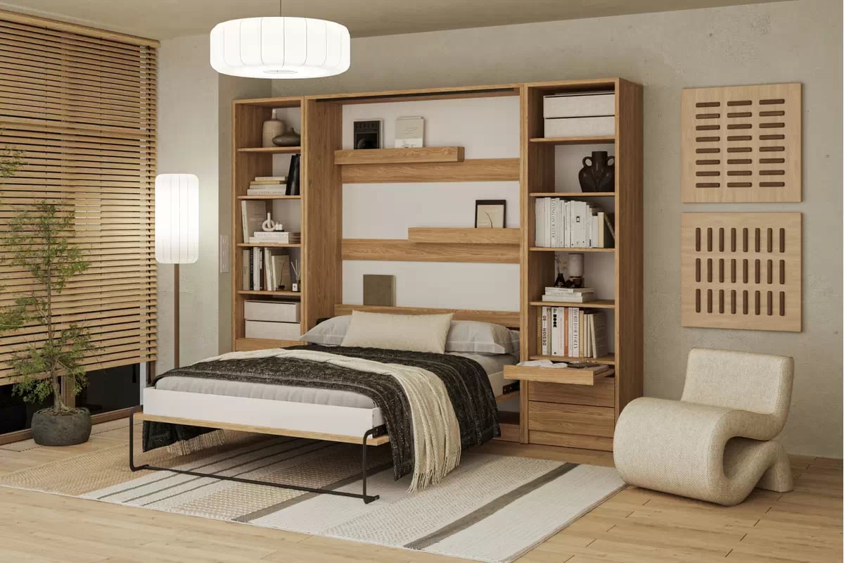 Sklápacia posteľ vertikálna Genius 140x200 s písacím stolom - dub olejovaný Polkotapczan vertikálny Genius 140x200 s písacím stolom - Dub olejowany