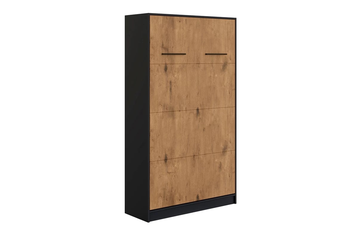 Sklápacia posteľ Basic vertikálna - 120x200 cm - čierna / dub lancelot Sklápacia posteľ z Úchytkaami