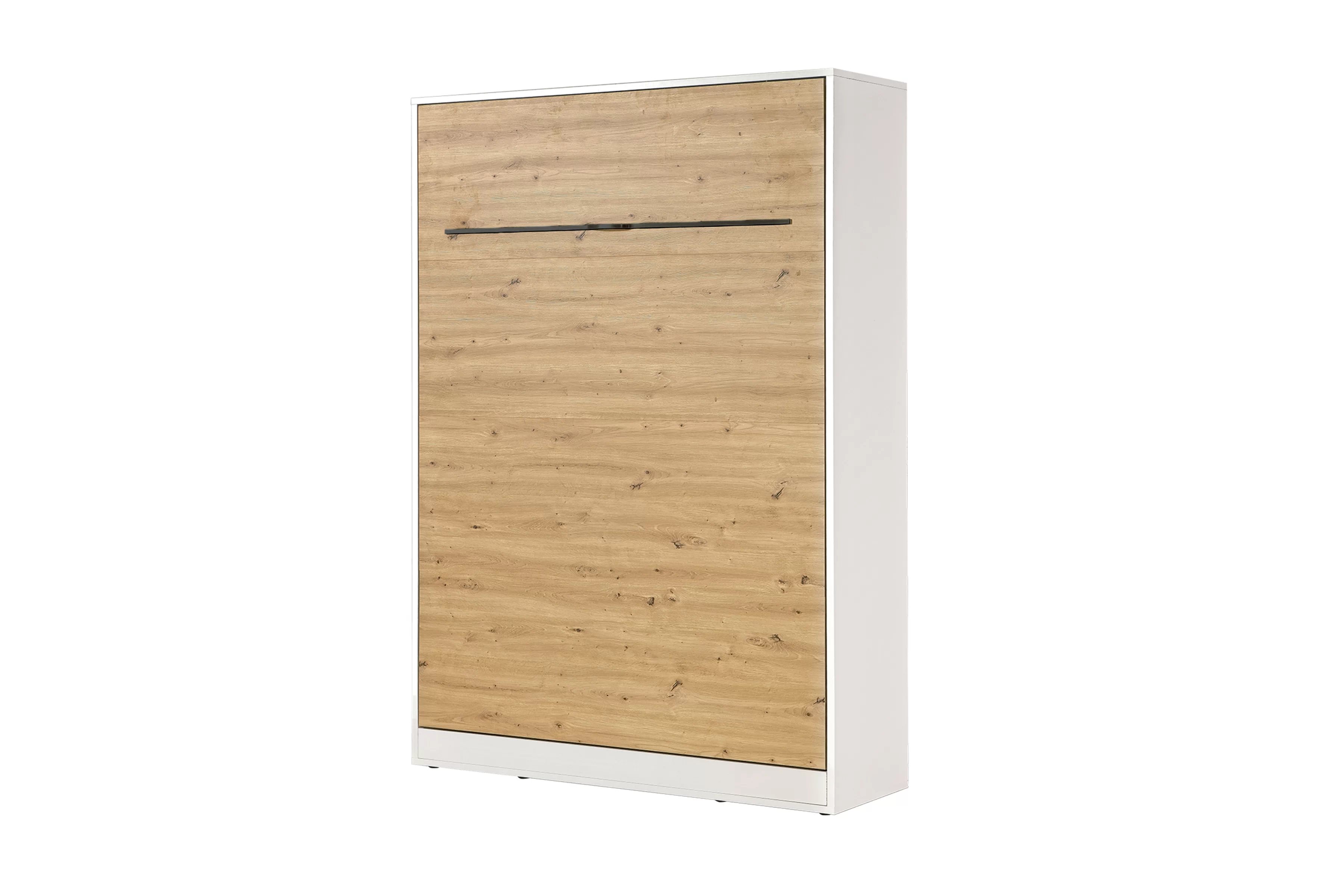 Sklápacia posteľ Lomaro V - 140x200 cm - dub artisan / biela / čierna úchytka Polkotapczan vertikálny Lomaro 140x200 - Dub artisan / Úchytka Čierny 