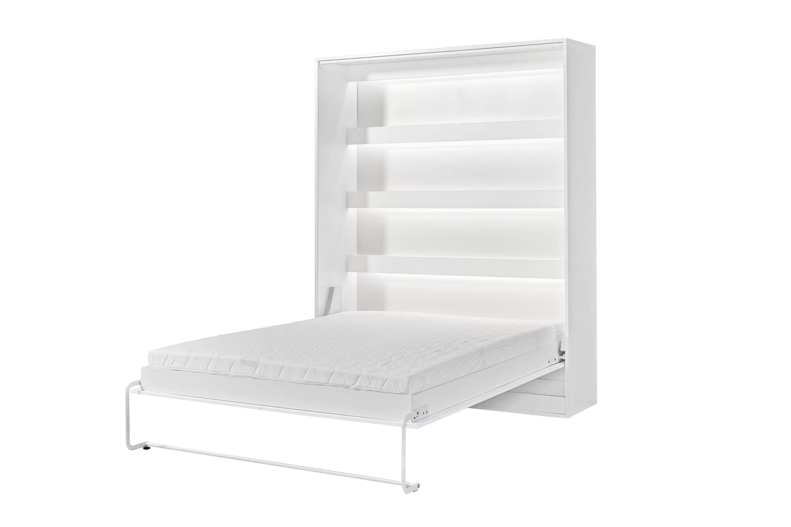 Vertikálna sklápacia posteľ Lomaro 160x200 - biela / čierny úchyt Polkotapczan vertikálny Lomaro 160x200 - biela / čierny 