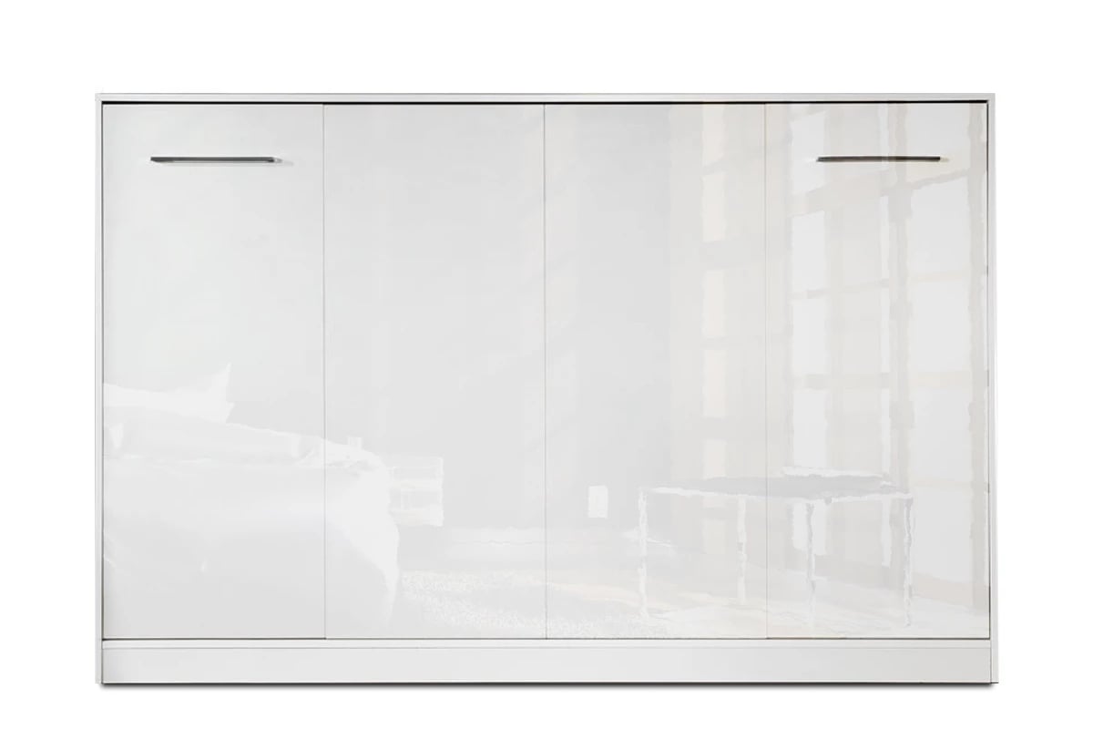 Sklápacia posteľ Basic horizontálna - 120x200 cm - biely lesk Horizontálna sklápacia posteľ