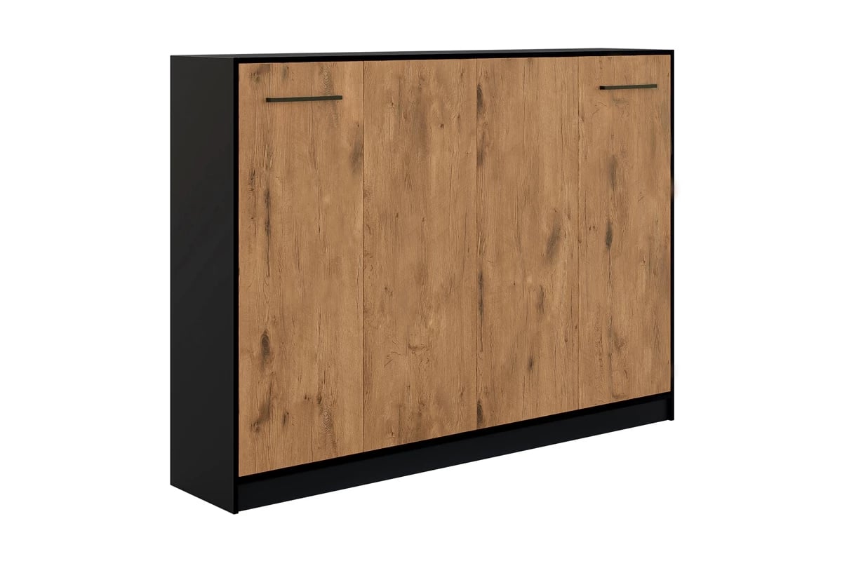 Horizontální sklápěcí postel Loft Basic New Elegance 140x200 cm - černá / dub lancelot Sklápěcí postel loft