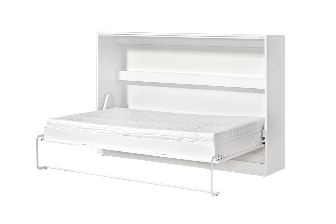 Horizontální půlpostel Lomaro 120x200 - bílá / černá úchytka Polkotapczan horizontální Lomaro 120x200 - bílá / uchwyt černá