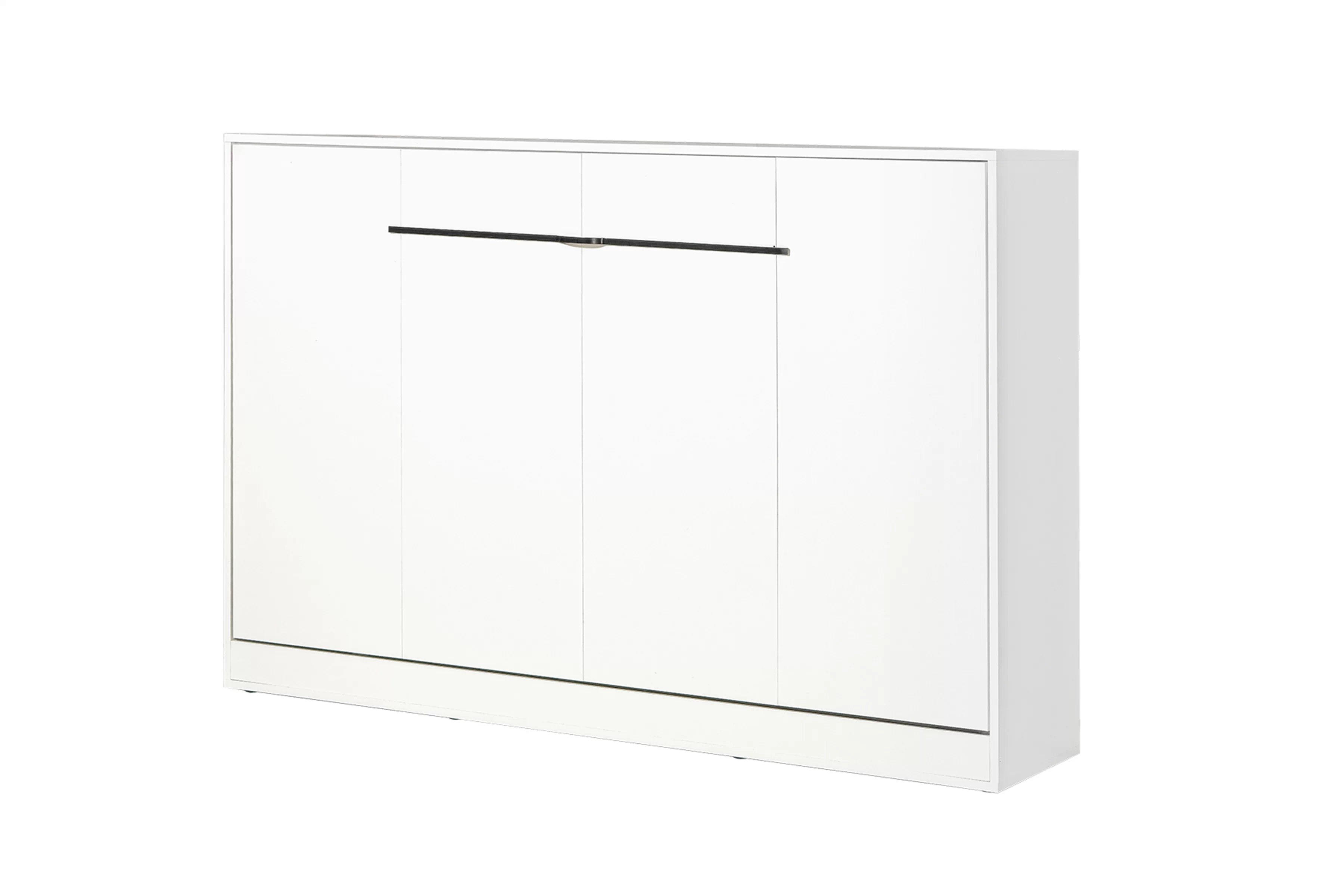 Sklápacia posteľ Lomaro H - 120x200 cm - biela / čierna úchytka Polkotapczan horizontálny Lomaro 120x200 - Biely / Úchytka Čierny