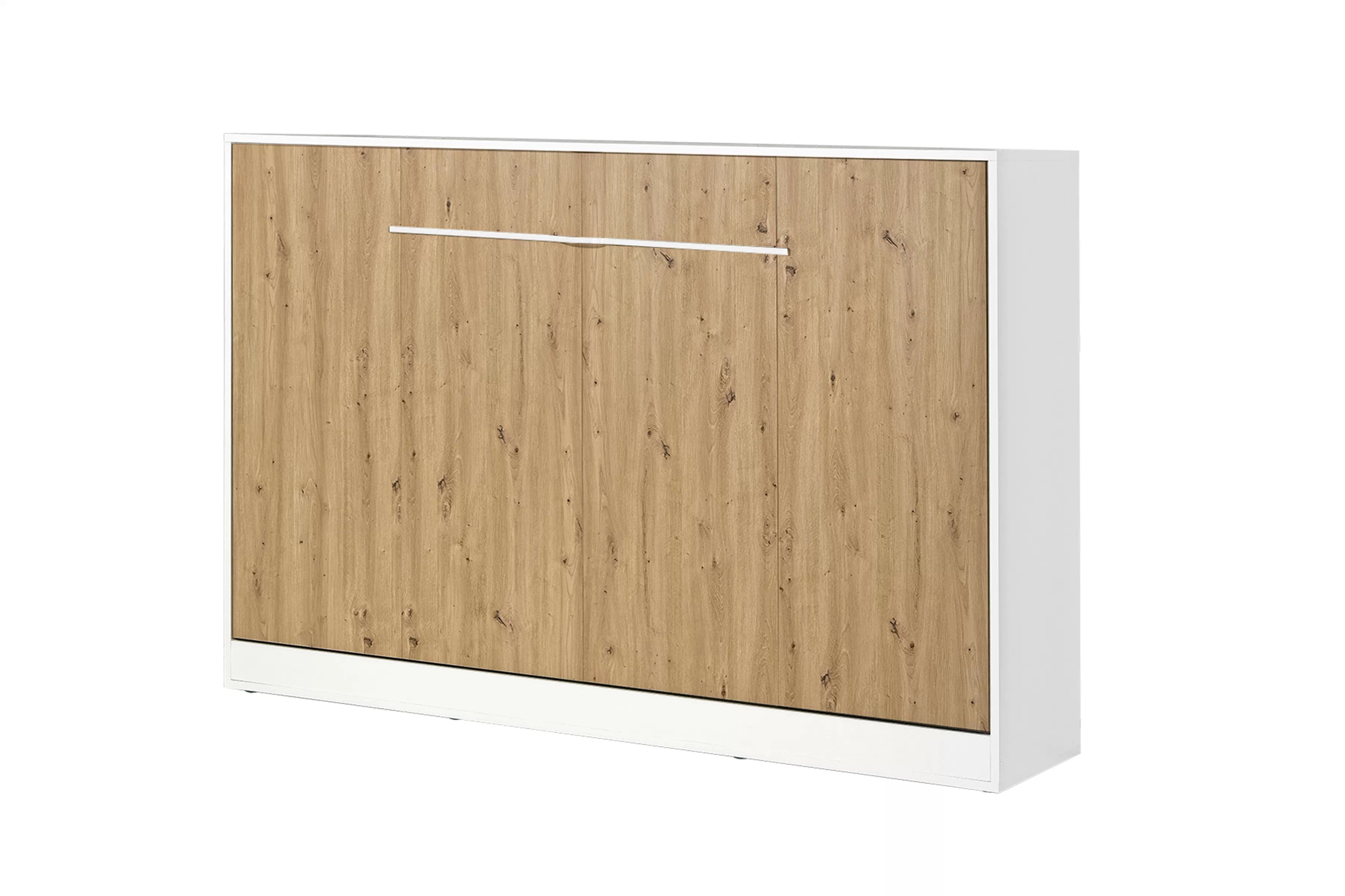 Sklápacia posteľ Lomaro H - 120x200 cm - dub artisan / biela Polkotapczan horizontálny Lomaro 120x200 - Dub artisan / Úchytka Biely