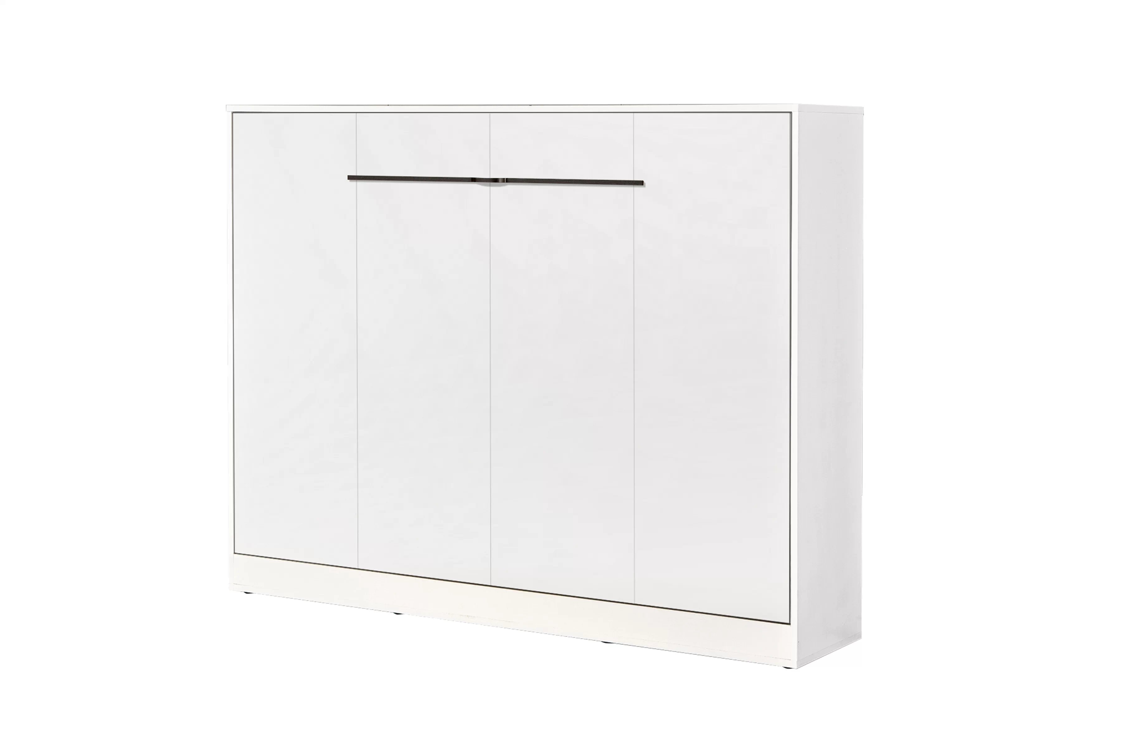 Sklápacia posteľ Lomaro H - 140x200 cm - biela / čierna úchytka Polkotapczan horizontálny Lomaro 140x200 - Biely / Úchytka Čierny 