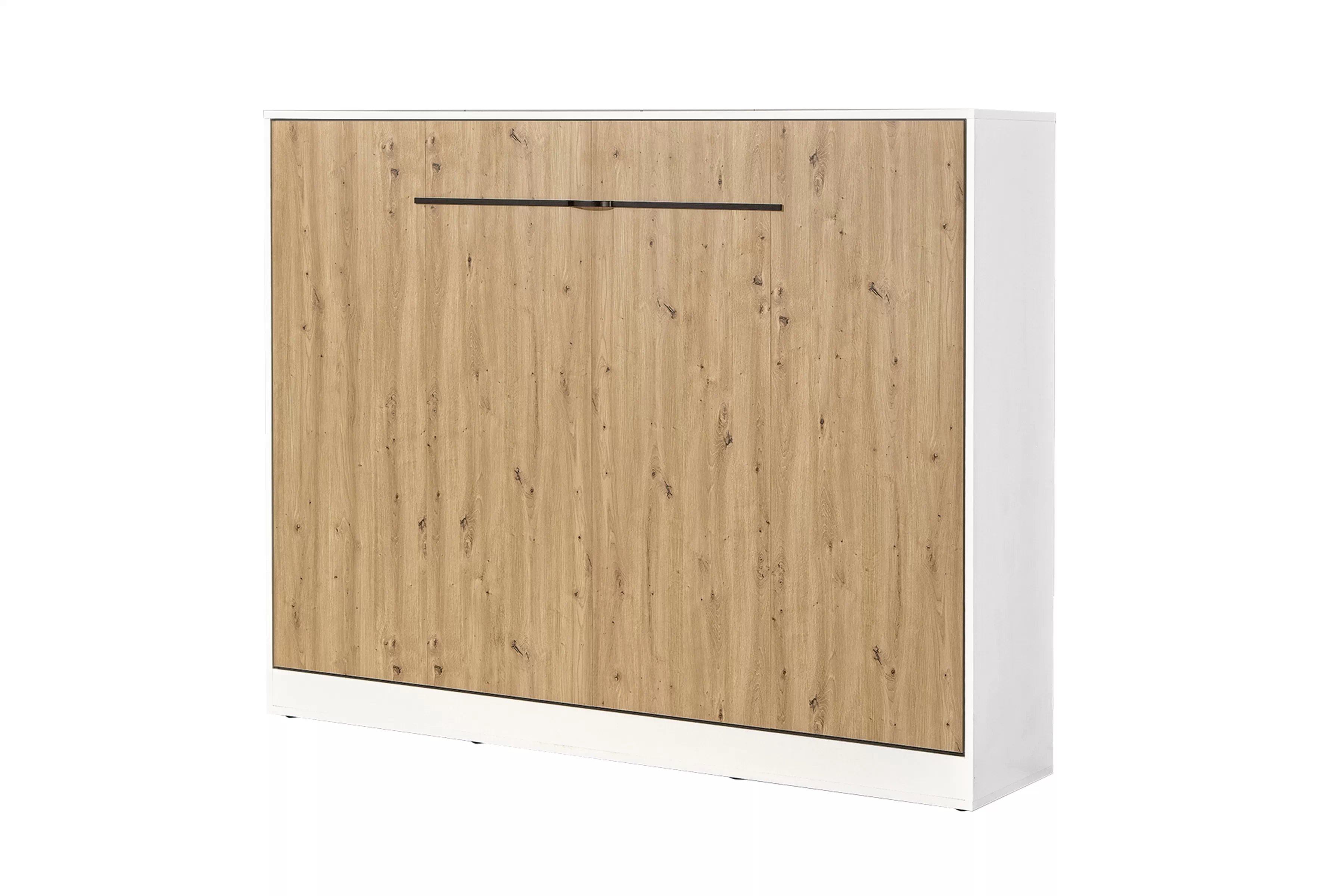 Sklápacia posteľ Lomaro H - 140x200 cm - dub artisan / biela / čierna úchytka Polkotapczan horizontálny Lomaro 140x200 - Dub artisan / Úchytka Čierny 