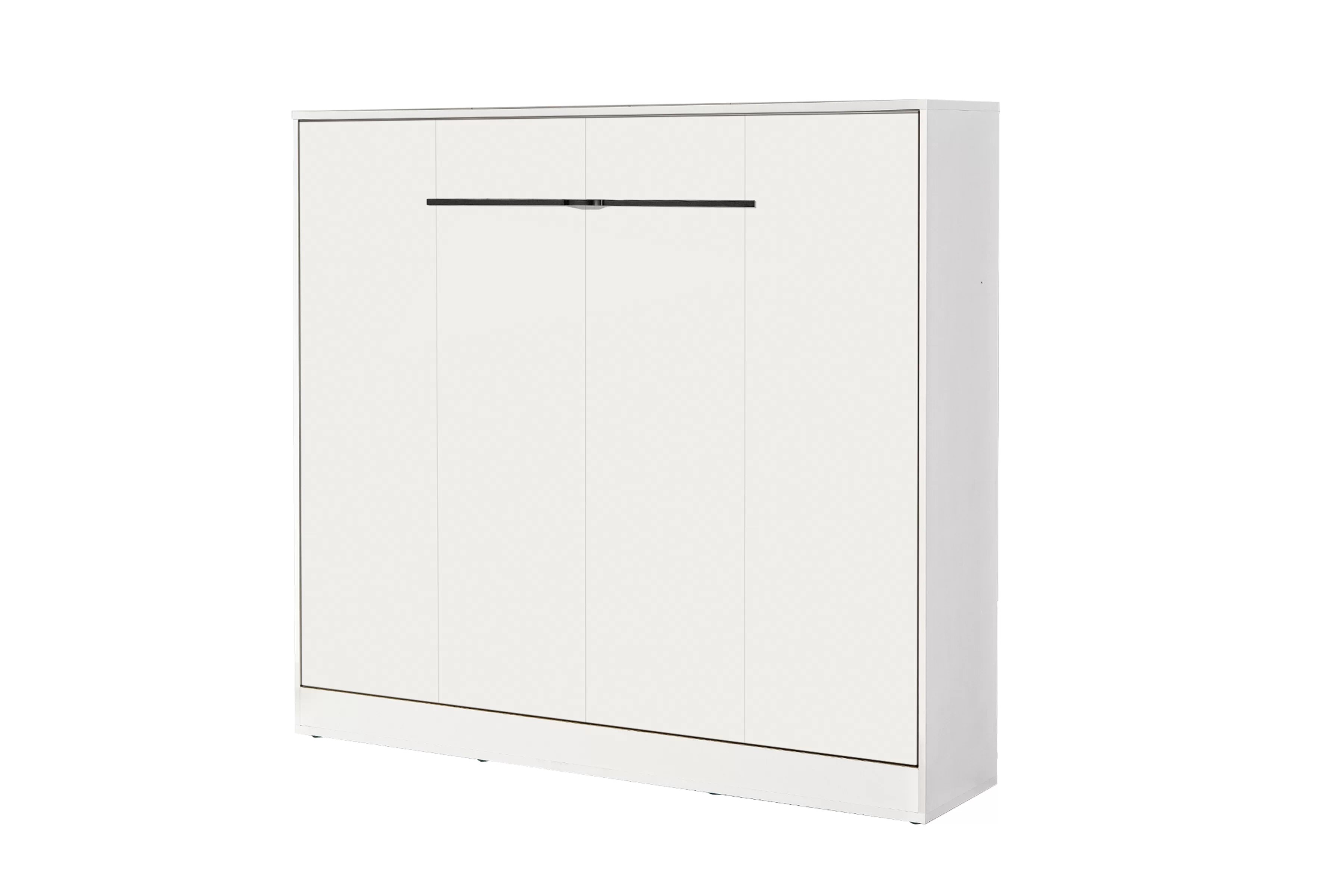 Sklápacia posteľ Lomaro H - 160x200 cm - biela / čierna úchytka Polkotapczan horizontálny Lomaro 160x200 - Biely / Úchytka Čierny 