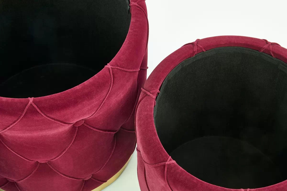 Taburetky POLLY - bordová - 2 ks polly Komplet 2 puf, bordová