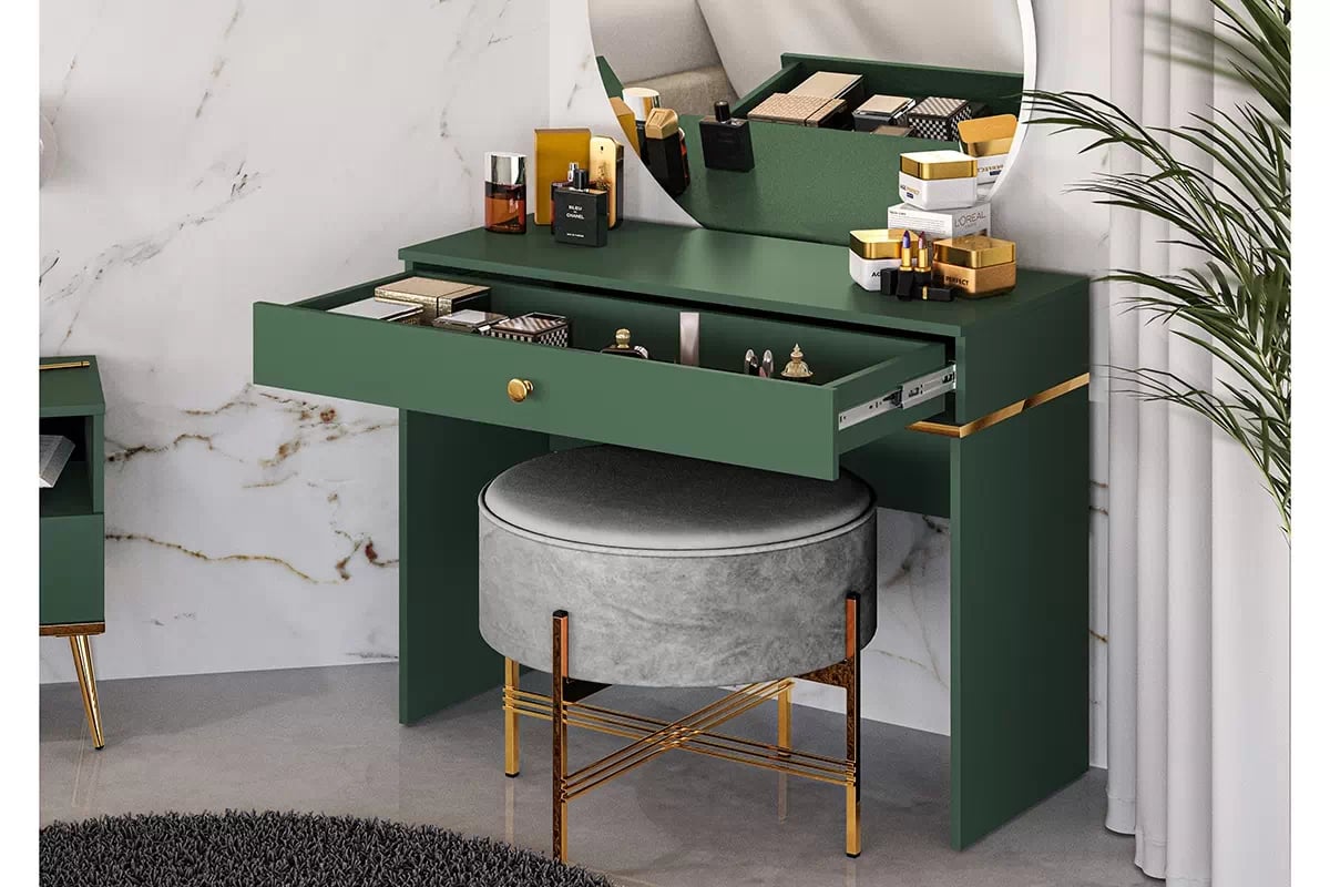 Toaletný stolík Euras 09 so zásuvkou - labrador Zelené Nábytok forest