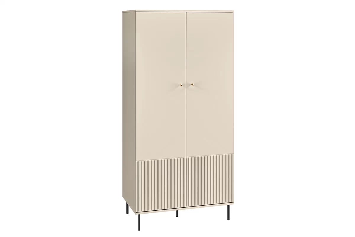 Skriňa dvojdverová Jamuzi 92 cm - kašmír / čierne nožičky bezowa Skriňa