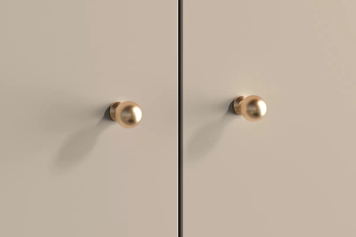 Skriňa dvojdverová Jamuzi 92 cm - kašmír / čierne nožičky zlaté úchyty