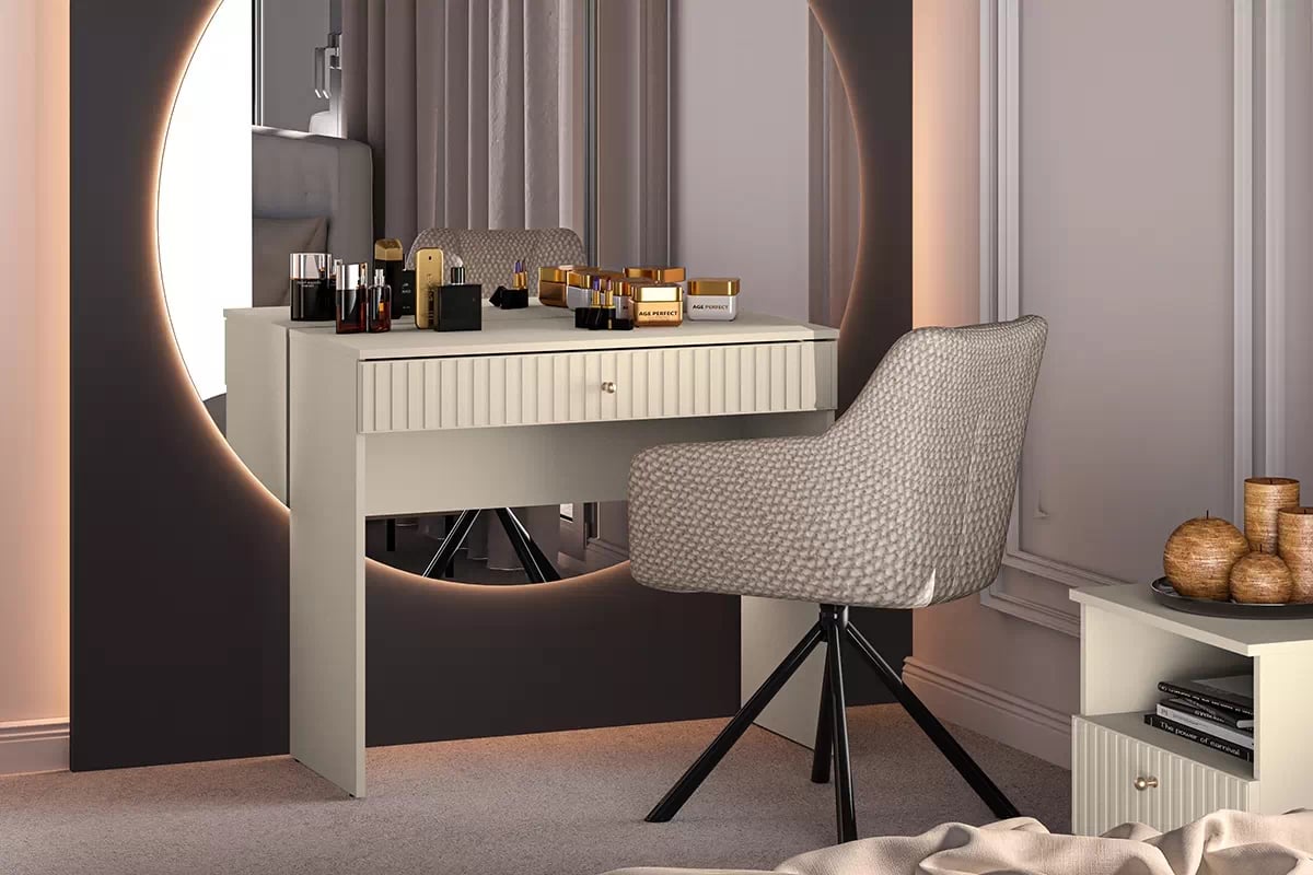 Toaletní stolek Jamuzi 92 cm - kašmírová / černé nožky kaszmirowa Toaletní stolek