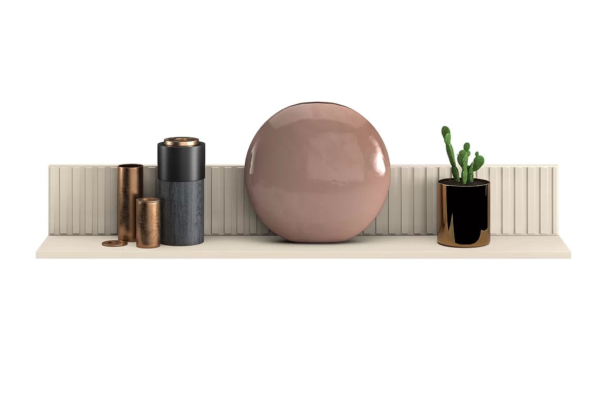 Nástěnná police Jamuzi 120 cm - kašmírová / černé nožky kaszmirowa police závěsná