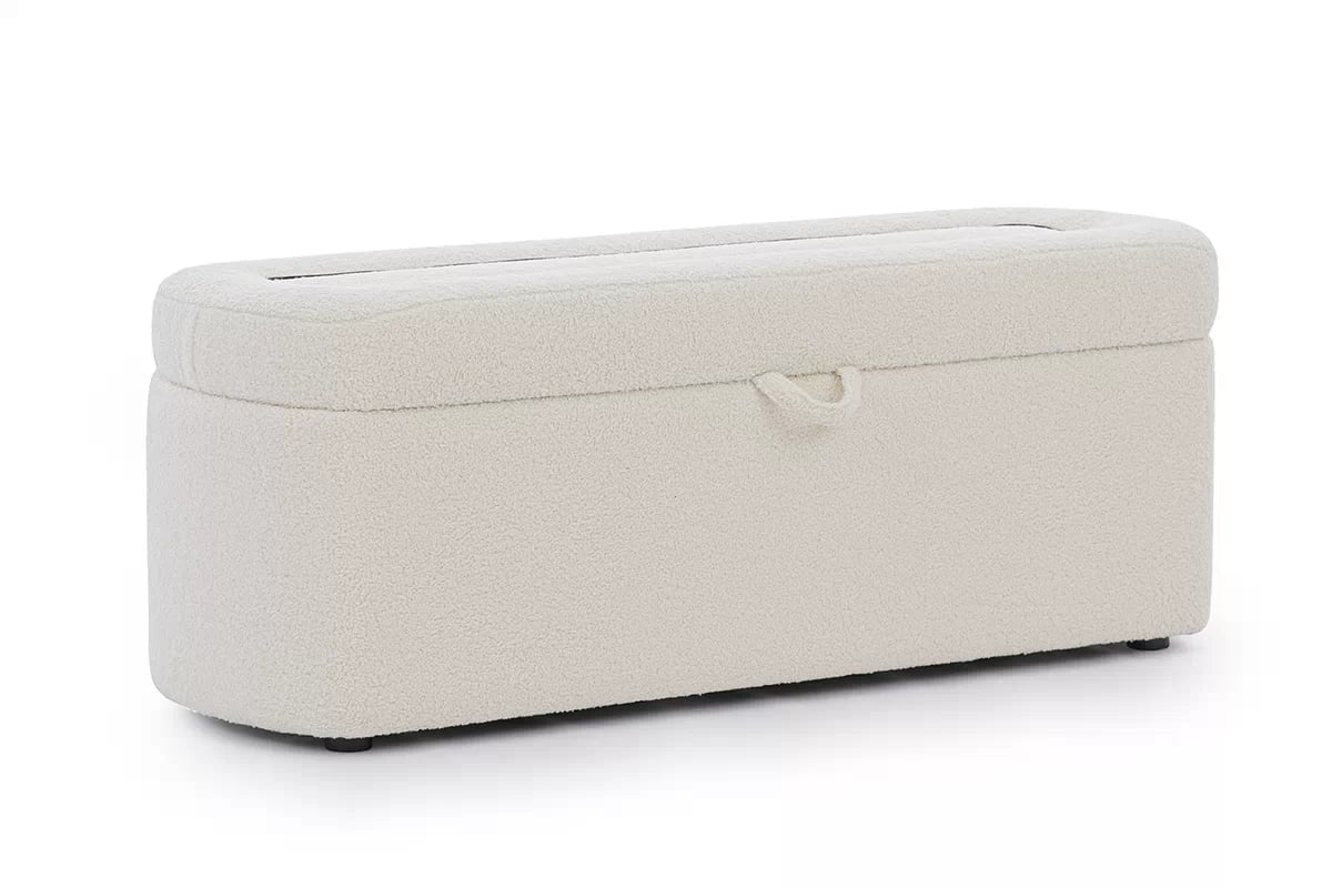 Puf čalúnená Nello priestorná Taburet do  spálne 