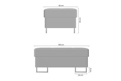Moderná taburetka Annabelle - chrómové nožičky Taburet Annabelle čalúnená - nožičky chromowane 