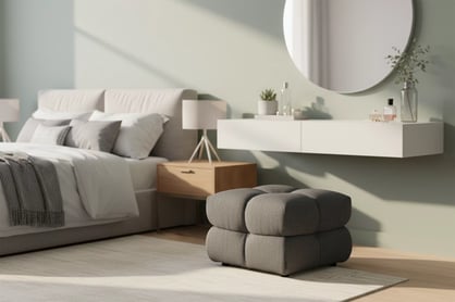 Taburet Magnelio Mini - sivá bouclé Raven 10 Taburet Magnelio Mini - šedá boucle Raven 10