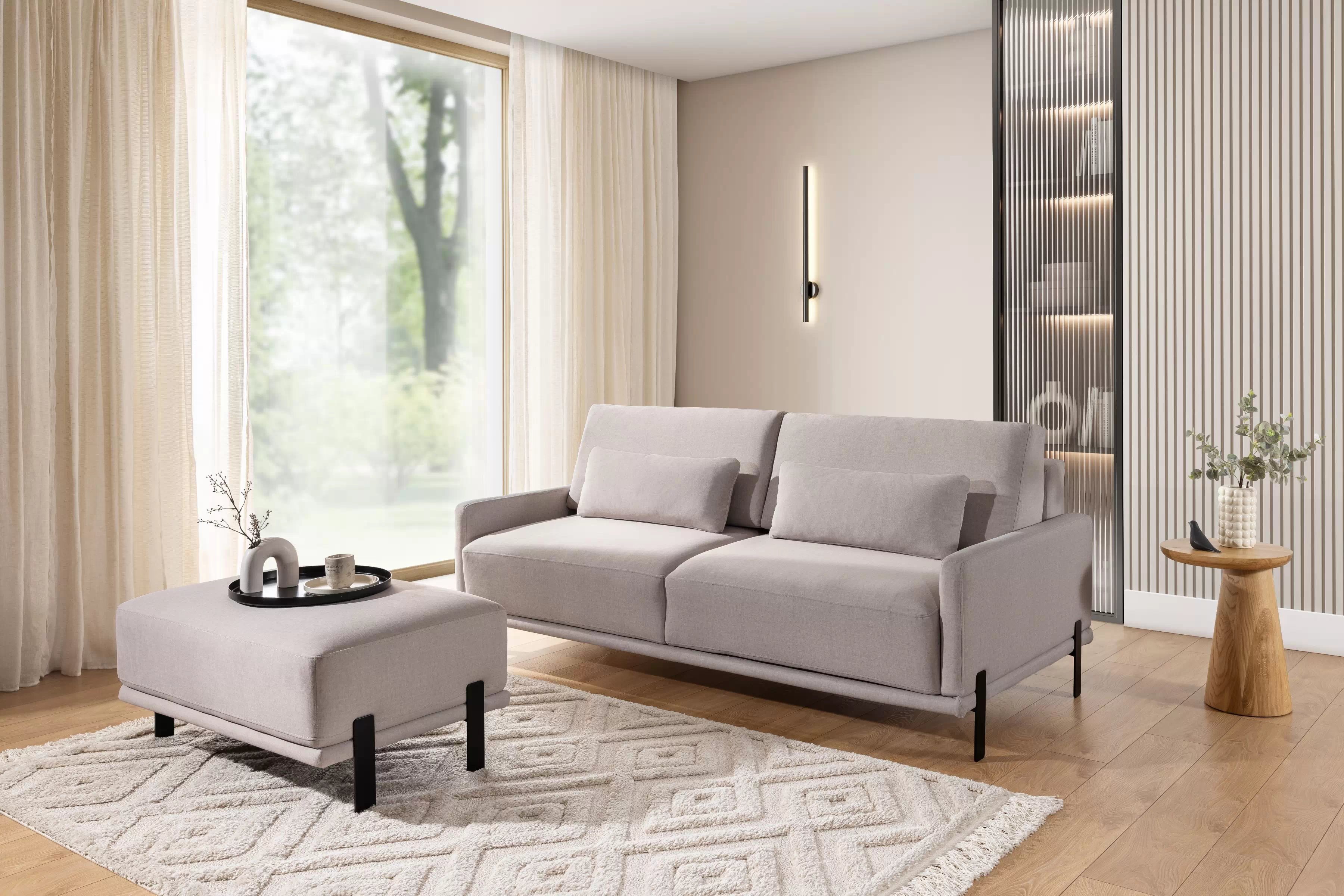 Taburet Meloria – béžová Maya 01 Taburet Meloria - béžová potahová látka snadno čistitelný Maya 01