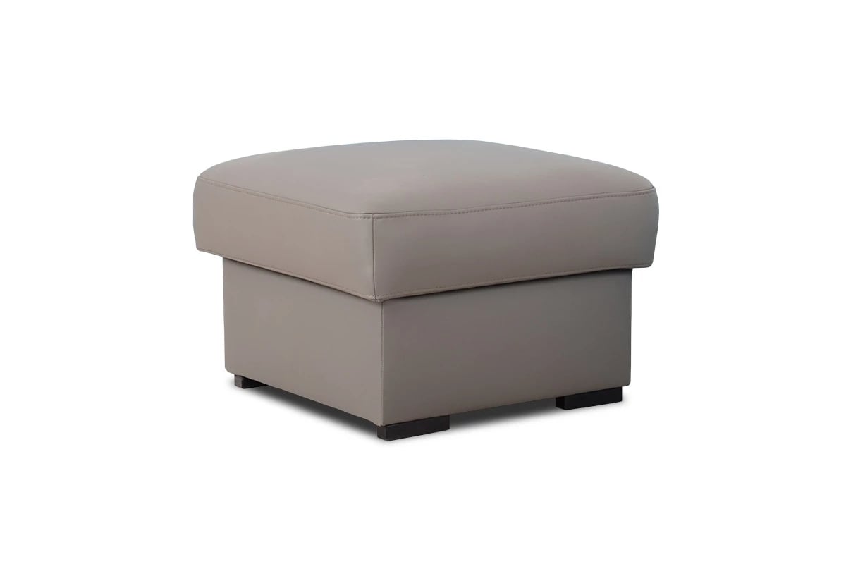 Taburetka do obývačky Basic - Koža + Ekokoža - Oceľová Taburet skorzana 