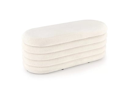 Čalouněná taburetka Nerossa 105 cm - krémový boucle