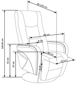 Masážní relaxační křeslo PULSAR 2 - šedé pulsar 2 recliner z masážní funkce Popelový