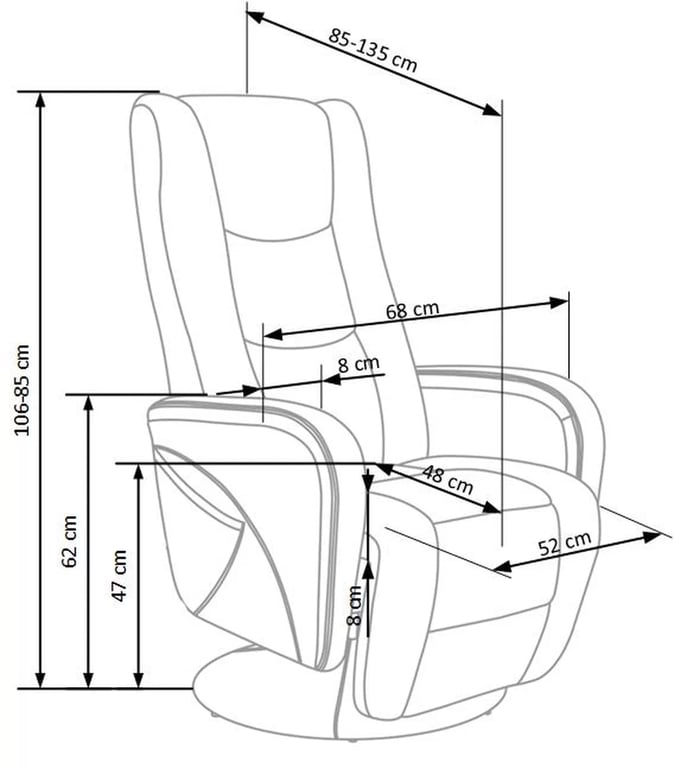 Masážní relaxační křeslo PULSAR 2 - šedé pulsar 2 recliner z masážní funkce Popelový