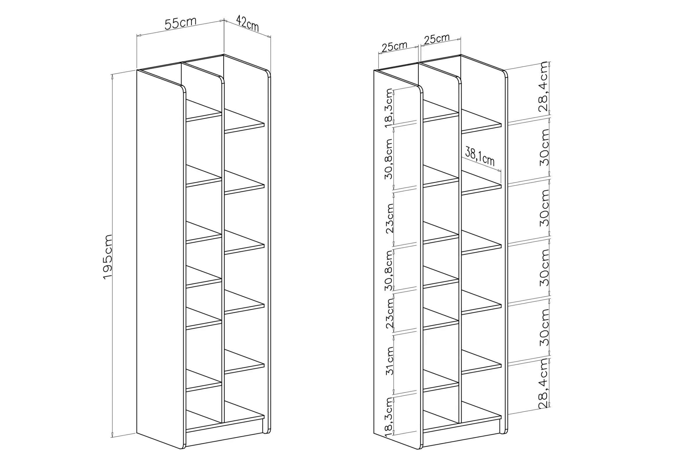 Regál Alessio 55 cm – béžová / dub olejovaný Regál Alessio 4 - 55 cm - Béžová Pieskový / Dub olejowany