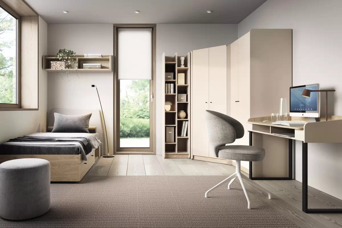 Regál Alessio 55 cm – béžová / dub olejovaný Regál Alessio 4 - 55 cm - Béžová Pieskový / Dub olejowany