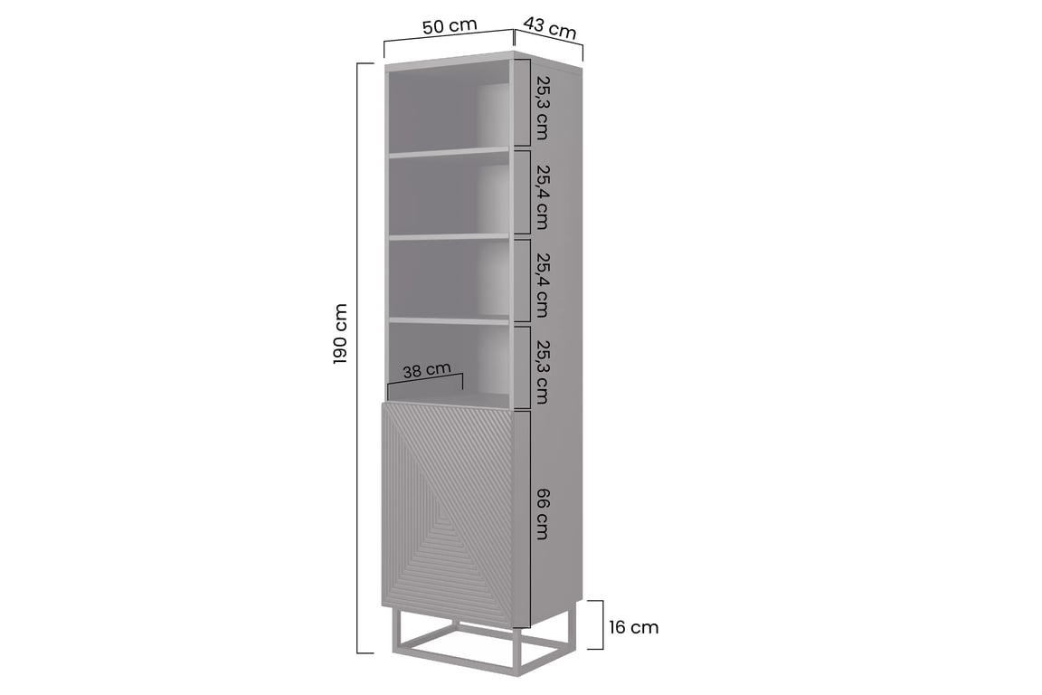 Regál Asha 50 cm - kašmír / kašmírový kovový rám Regál Asha 50 cm na metalowych, kaszmirowych nogach - kašmír